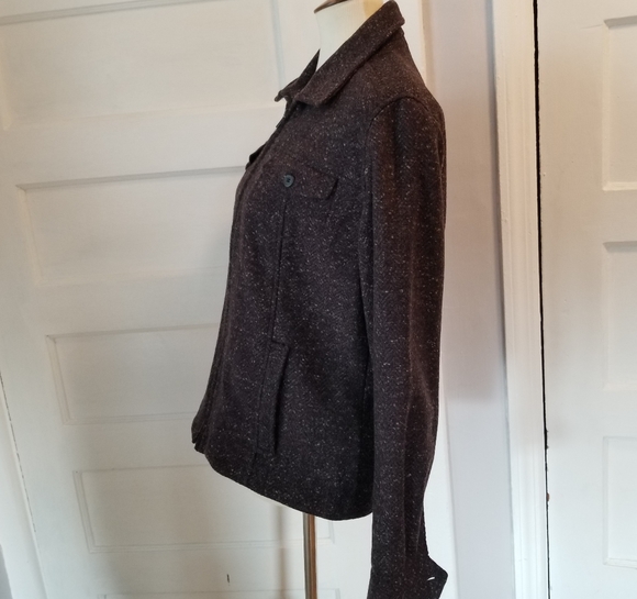 Aeropostale Brown Wool Blend Zip Front Jacket, Size M - Picture 12 of 16